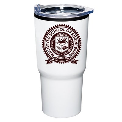 Cool MacGyver School Of Engineering Improvise Or Die EST 1985 Emblem Tumbler