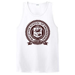 Cool MacGyver School Of Engineering Improvise Or Die EST 1985 Emblem PosiCharge Competitor Tank