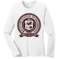 Cool MacGyver School Of Engineering Improvise Or Die EST 1985 Emblem Ladies Long Sleeve Shirt