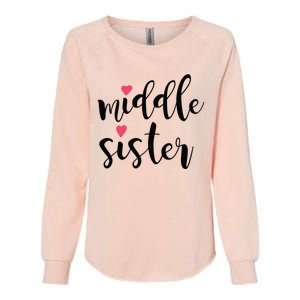 Cute Middle Sister Gift Lucky To Have Big Sis And Lil' Sister Cool Gift Womens California Wash Sweatshirt