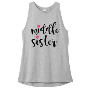 Cute Middle Sister Gift Lucky To Have Big Sis And Lil' Sister Cool Gift Ladies PosiCharge Tri-Blend Wicking Tank