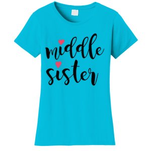 Cute Middle Sister Gift Lucky To Have Big Sis And Lil' Sister Cool Gift Women's T-Shirt