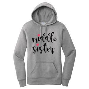 Cute Middle Sister Gift Lucky To Have Big Sis And Lil' Sister Cool Gift Women's Pullover Hoodie