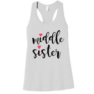 Cute Middle Sister Gift Lucky To Have Big Sis And Lil' Sister Cool Gift Women's Racerback Tank