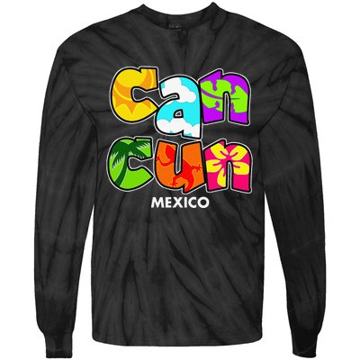 Cancun Mexico Souvenir Gift Spring Break Summer Vacation Tie-Dye Long Sleeve Shirt