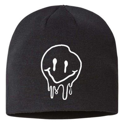 Cool Melting Smiling Face Emojicon I Melting Smile Sustainable Beanie