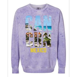 Cancun Mexico Souvenir Gift Spring Summer Vacation Break Colorblast Crewneck Sweatshirt