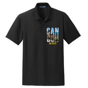 Cancun Mexico Souvenir Gift Spring Summer Vacation Break Dry Zone Grid Polo