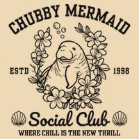 Chubby Mermaid Social Club Drawstring Bag