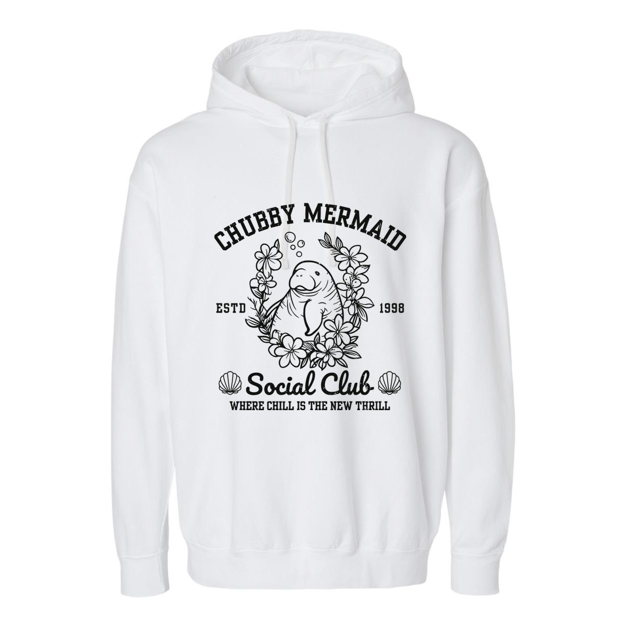 Chubby Mermaid Social Club Garment-Dyed Fleece Hoodie