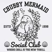 Chubby Mermaid Social Club 11oz C Handle Ceramic Mug