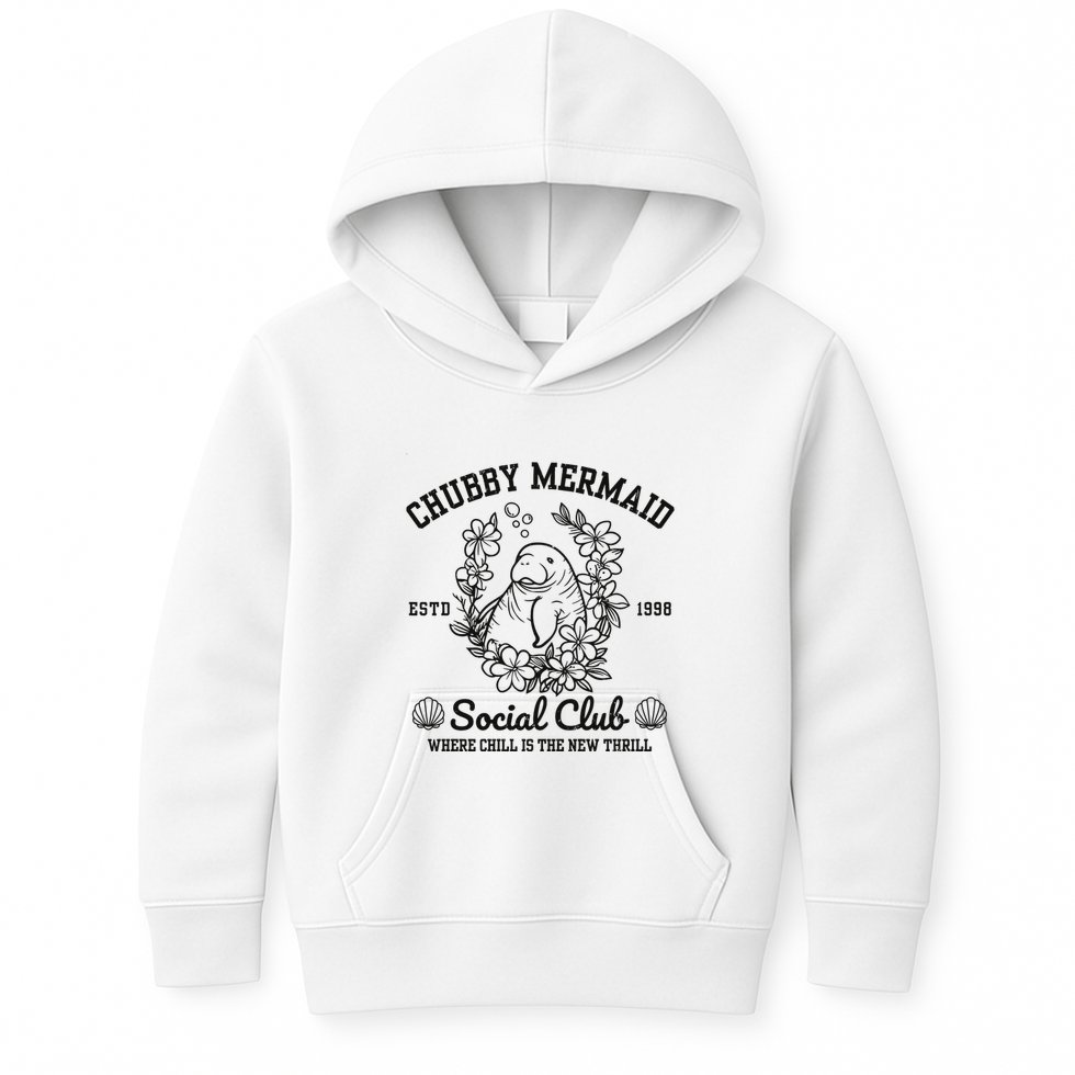 Chubby Mermaid Social Club Kids Hoodie