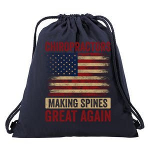 Chiropractors Making Spines Great Again Funny Chiro Humor Gift Drawstring Bag