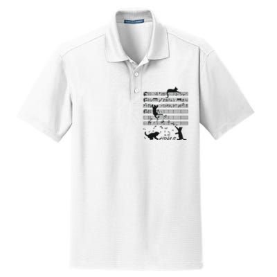 Cat Music Shee Funny Music Notes Cat Mom Dry Zone Grid Polo