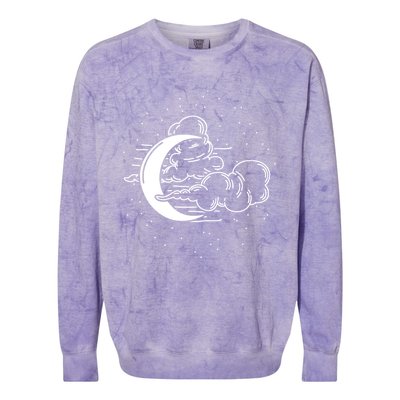 Crescent Moon Stars Dark Goth Gothic Witchcraft Occult Wicca Cool Gift Colorblast Crewneck Sweatshirt