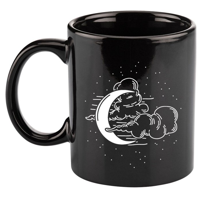 Crescent Moon Stars Dark Goth Gothic Witchcraft Occult Wicca Cool Gift 11oz C Handle Ceramic Mug