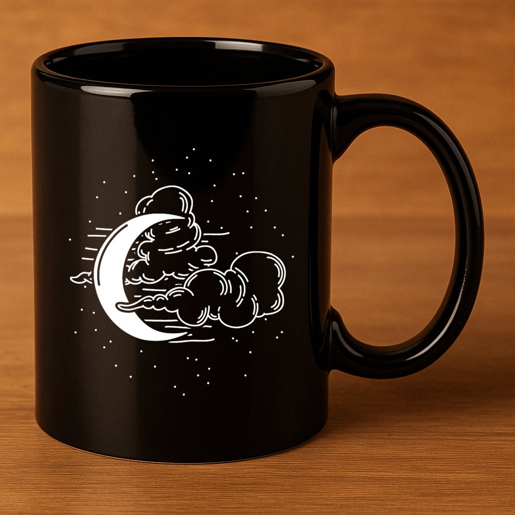 Crescent Moon Stars Dark Goth Gothic Witchcraft Occult Wicca Cool Gift 11oz C Handle Ceramic Mug