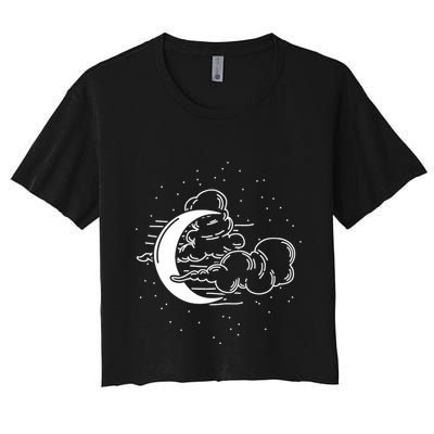 Crescent Moon Stars Dark Goth Gothic Witchcraft Occult Wicca Cool Gift Crop Top
