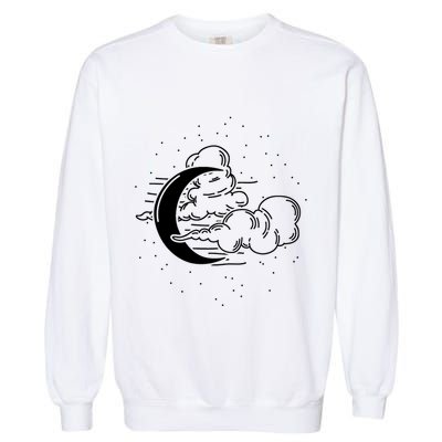 Crescent Moon Stars Dark Goth Gothic Witchcraft Occult Wicca Cool Gift Garment-Dyed Sweatshirt