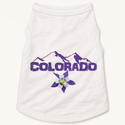 Colorado Mountain Silhouette Columbine State Flower T Doggie Tank