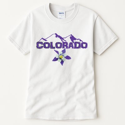 Colorado Mountain Silhouette Columbine State Flower T Tall T-Shirt