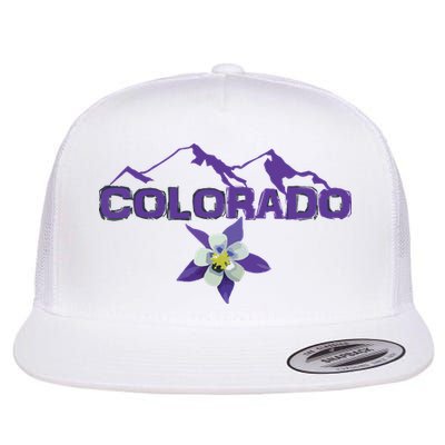 Colorado Mountain Silhouette Columbine State Flower T Flatbill Hat