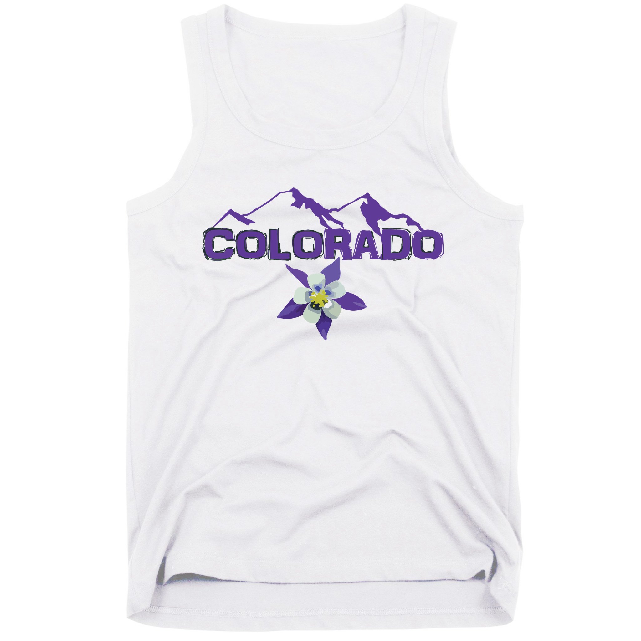 Colorado Mountain Silhouette Columbine State Flower T Tank Top