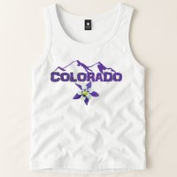 Colorado Mountain Silhouette Columbine State Flower T Tank Top