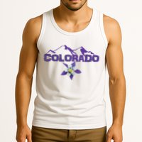 Colorado Mountain Silhouette Columbine State Flower T Tank Top