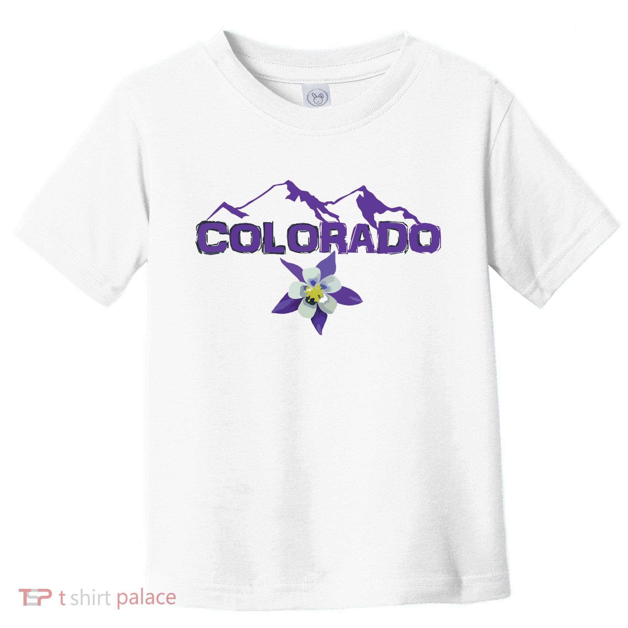 Colorado Mountain Silhouette Columbine State Flower T Toddler T-Shirt