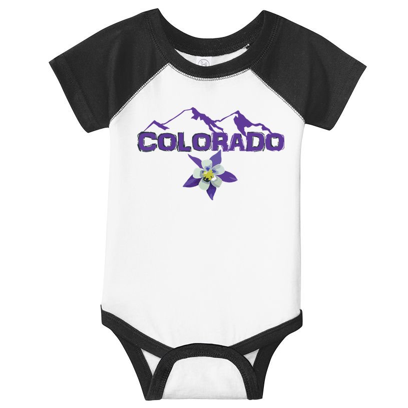Colorado Mountain Silhouette Columbine State Flower T Infant Baby Jersey Bodysuit