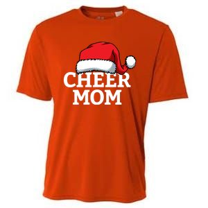 Cheer Mom Santa Christmas Funny Cheerleading Matching Family Funny Gift Cooling Performance Crew T-Shirt