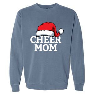 Cheer Mom Santa Christmas Funny Cheerleading Matching Family Funny Gift Garment-Dyed Sweatshirt