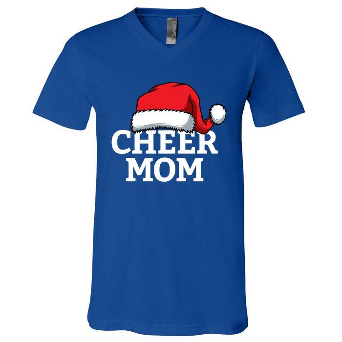 Cheer Mom Santa Christmas Funny Cheerleading Matching Family Funny Gift V-Neck T-Shirt