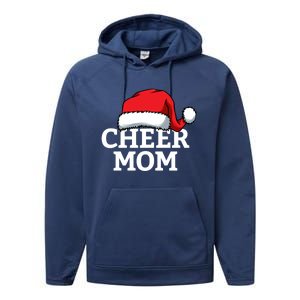 Cheer Mom Santa Christmas Funny Cheerleading Matching Family Funny Gift Performance Fleece Hoodie