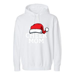 Cheer Mom Santa Christmas Funny Cheerleading Matching Family Funny Gift Garment-Dyed Fleece Hoodie