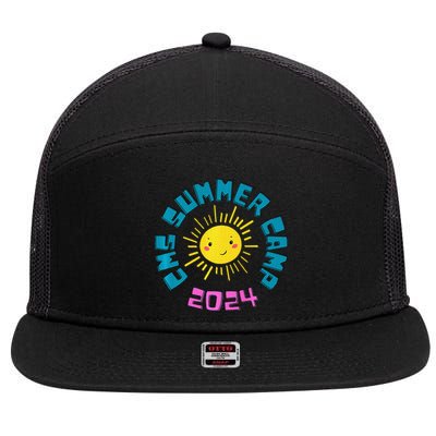 Classen Montessori School Summer Camp 2024 7 Panel Mesh Trucker Snapback Hat