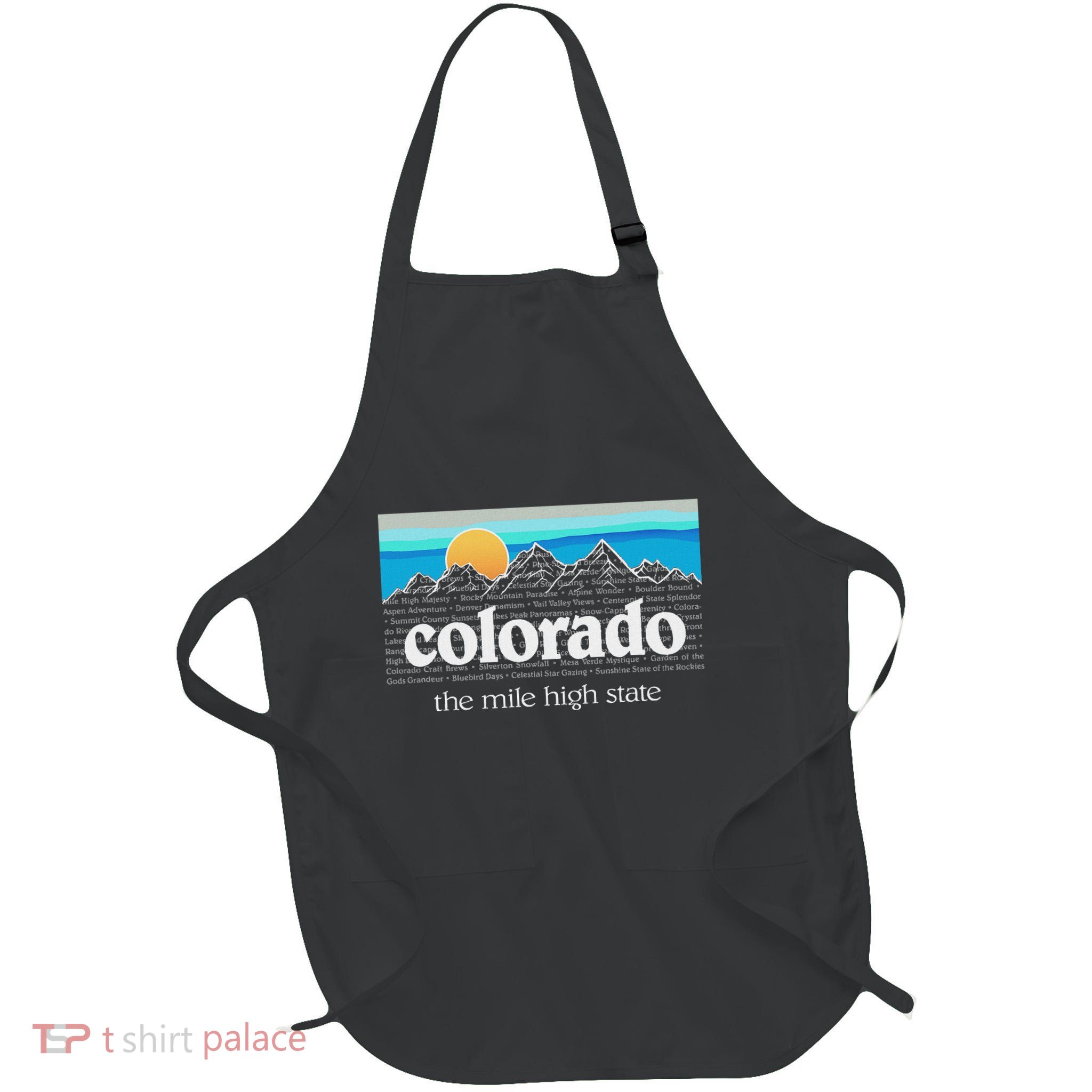 Colorado Mountains Sunset Graphic Design Colorado Apron