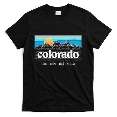 Colorado Mountains Sunset Graphic Design Colorado T-Shirt