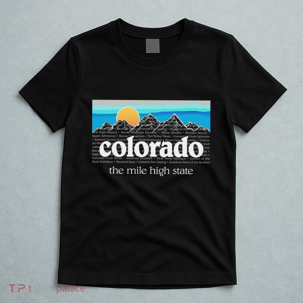 Colorado Mountains Sunset Graphic Design Colorado T-Shirt