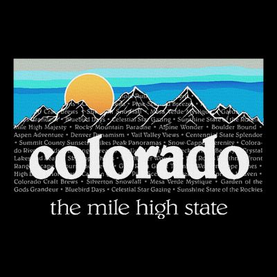 Colorado Mountains Sunset Graphic Design Colorado T-Shirt