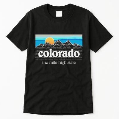 Colorado Mountains Sunset Graphic Design Colorado Tall T-Shirt
