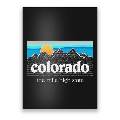 Colorado Mountains Sunset Graphic Design Colorado Poster