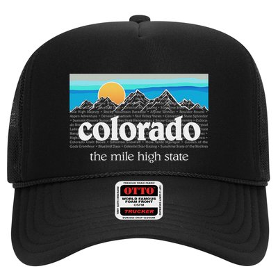 Colorado Mountains Sunset Graphic Design Colorado Trucker Hat