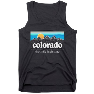 Colorado Mountains Sunset Graphic Design Colorado Tank Top