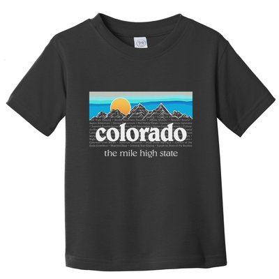 Colorado Mountains Sunset Graphic Design Colorado Toddler T-Shirt