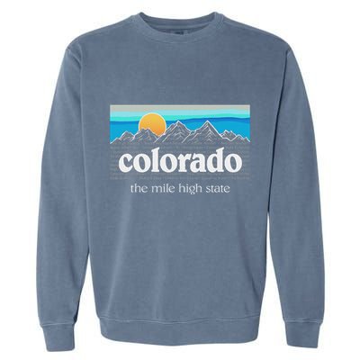 Colorado Mountains Sunset Graphic Design Colorado Garment-Dyed Sweatshirt