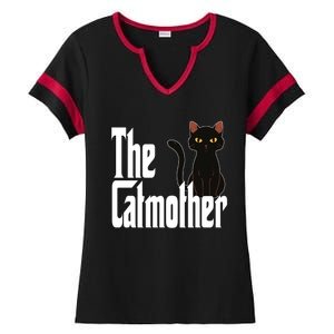 Cat Mother The Catmother Crazy Cat Mom Mama Ladies Halftime Notch Neck Tee