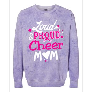 Cheer Mom Tee Pink Month Loud And Proud Cheerleading Gift Colorblast Crewneck Sweatshirt