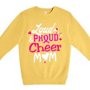 Cheer Mom Tee Pink Month Loud And Proud Cheerleading Gift Premium Crewneck Sweatshirt